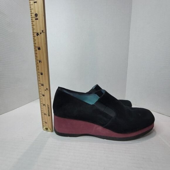 Thierry Rabotin Camoscio Divine Black Wedge Slip On Shoes Size 41 - Picture 12 of 13